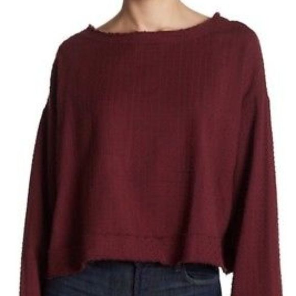 Free People walking in hueco top in raspbe… - Picture 3 of 4